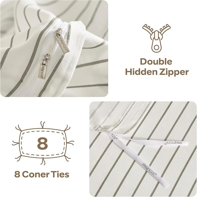 JELLYMONI Striped Duvet Cover Set - Image 4