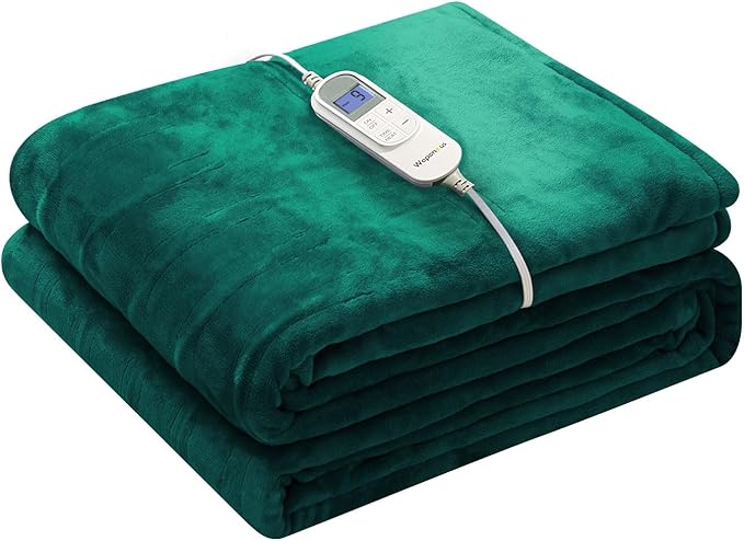 Wapaneus Foot Pocket Heated Blanket Electric Throw by Wapaneus