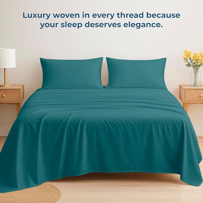 Royale Linens 100% Organic Cotton Full Flat Sheet Only - Image 6