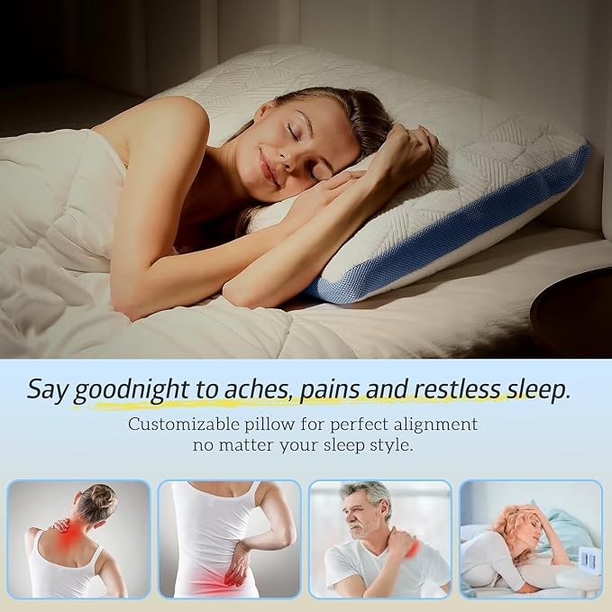 BETU Cooling King Size Pillows Set of 2, Shredded Memory Foam Cool Pillows - Image 4