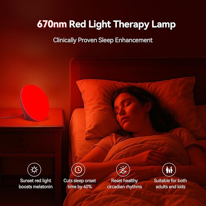670nm Red Light Therapy Sleep Device & 10, 000 Lux Sun Lamp – Dual Function - Image 3