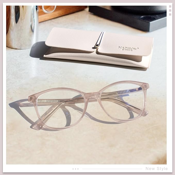 Madison Avenue TR90 Blue Light Blocking Glasses Anti Eyestrain UV Glare Blue - Image 6