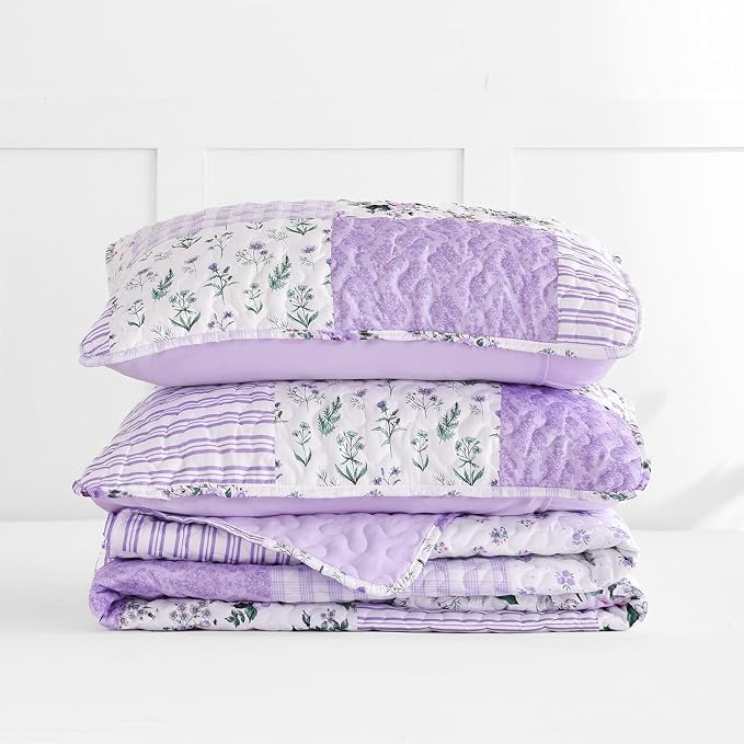 YIKUSH Quilt Sets Twin Size Floral Quilt Set 2 Pieces Bedding Set Bedspreads - Image 7