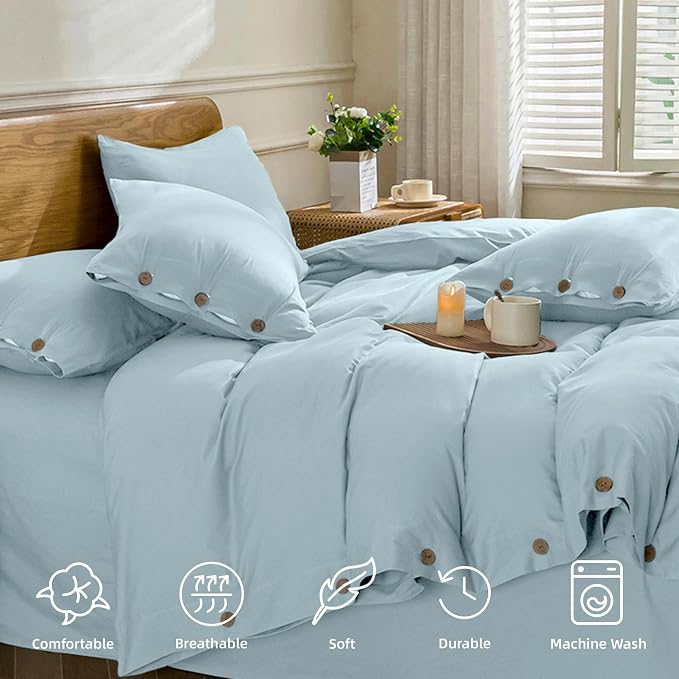 JELLYMONI Cotton Duvet Cover Cal King Size - Image 4