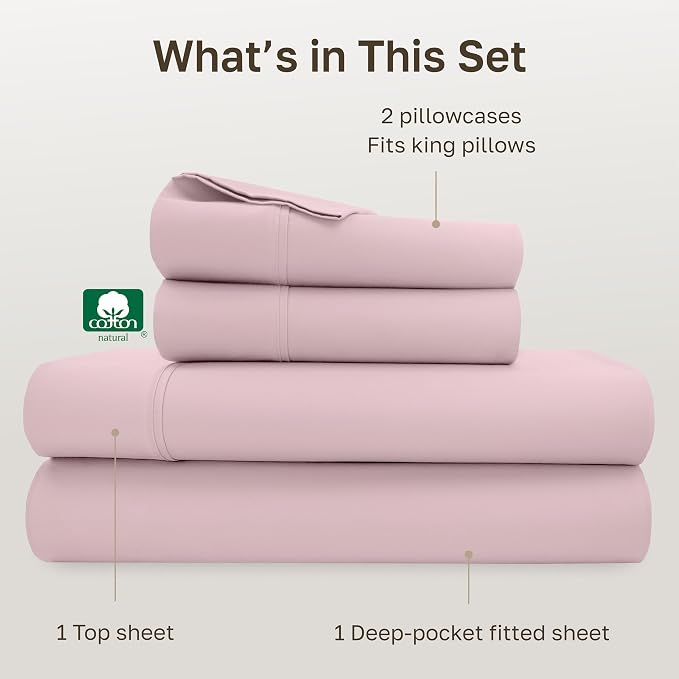California Design Den Soft King Size 100% Cotton Sheet Sets, 400 Thread Count - Image 4