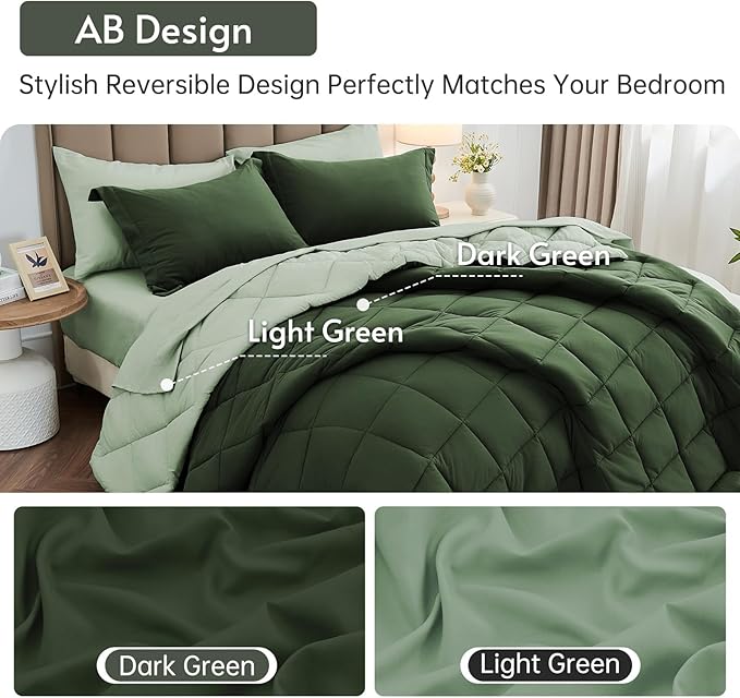 MUXHOMO 5 Pieces Twin Comforter Set, Reversible Bed in a Bag Twin Size - Image 3