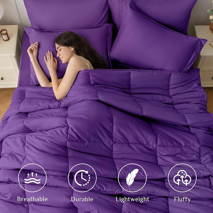 JOLLYVOGUE King Comforter Set, Ultra-Soft Bed in a Bag King Size 7 Pieces - Image 2