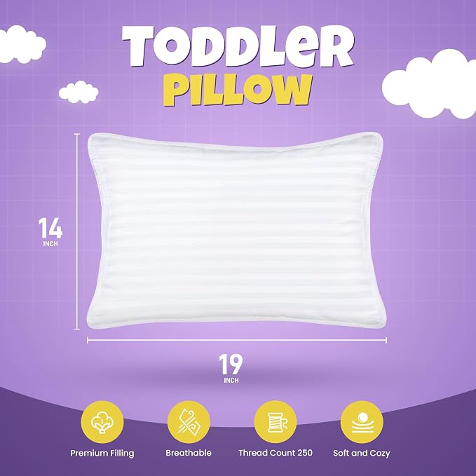 Utopia Bedding Toddler Pillow, 14x19 Small Pillow - Image 2