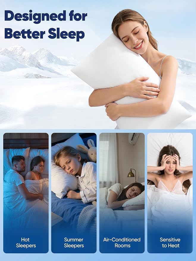 Avolare Cooling Pillow Cases King Size 2 Pack, Arc-Chill 3.0 Cooling Pillowcases - Image 4