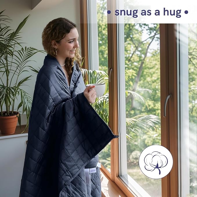 YnM Exclusive Weighted Blanket, Soothing Cotton, Smallest Compartments - Image 3
