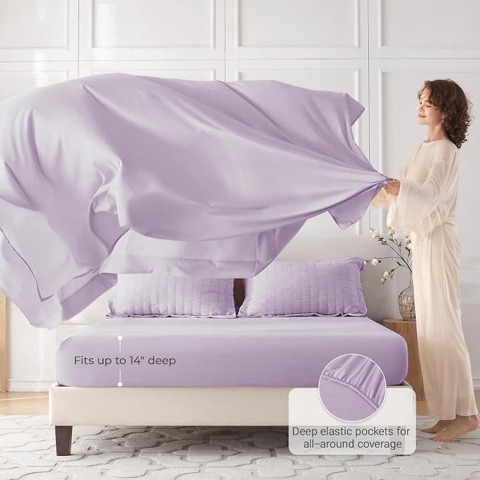 MUXHOMO 7 Pieces Queen Comforter Set, Seersucker Bed in a Bag Queen Size - Image 3