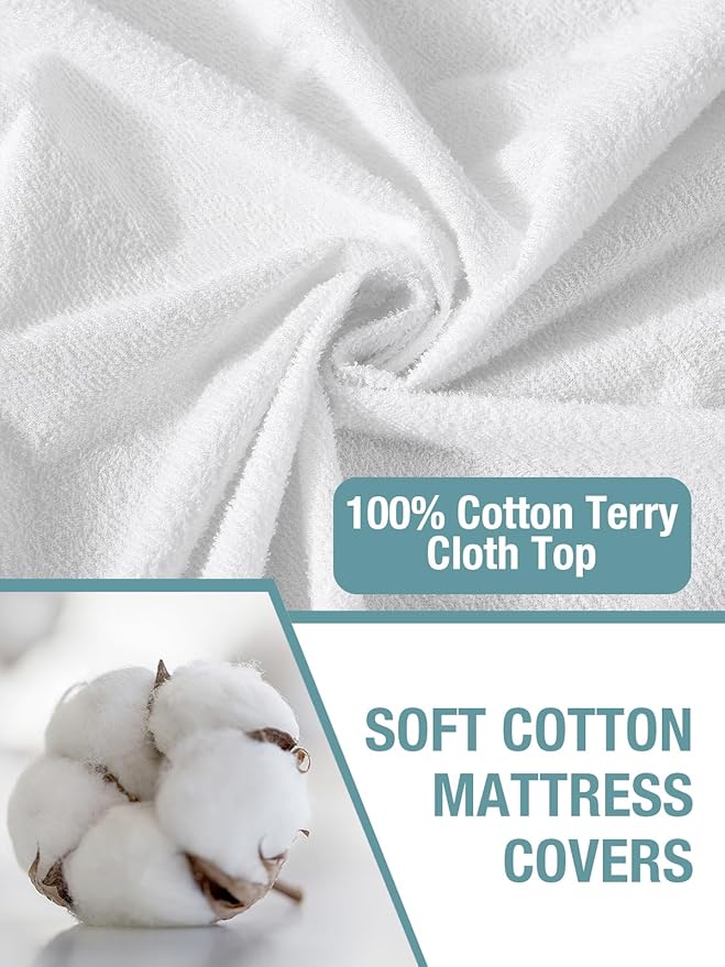 Bedecor Twin XL Split King Waterproof Mattress Protector, Protects Against - Image 3