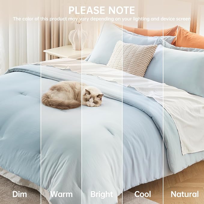 MUXHOMO Queen Comforter Set, All Season Ultra Soft Down Alternative Bedding - Image 9