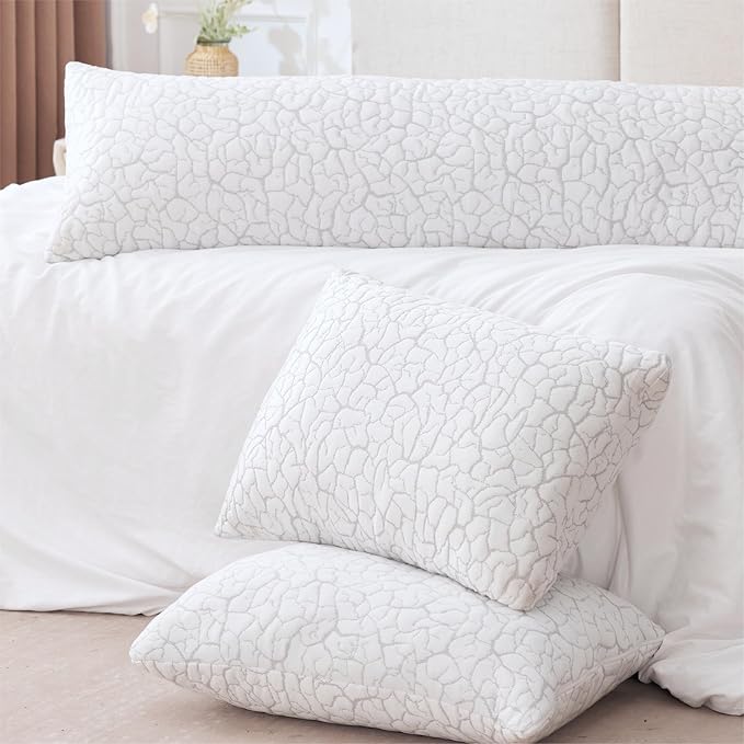 Cooling Pillows for Sleeping 2 Pack, King Size Adjustable Shredded Memory Foam - Image 8