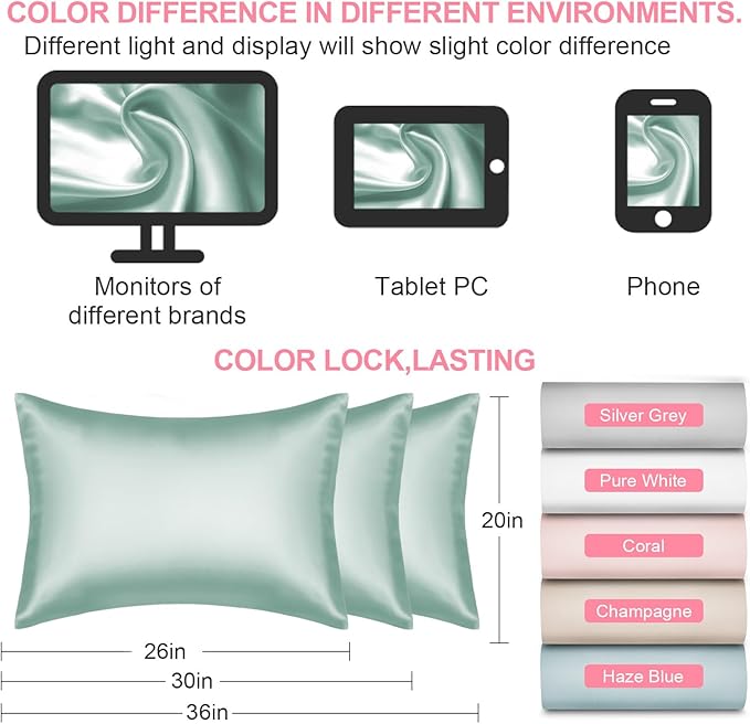 Silk Pillow Cases 2 Pack Standard Size - Image 7