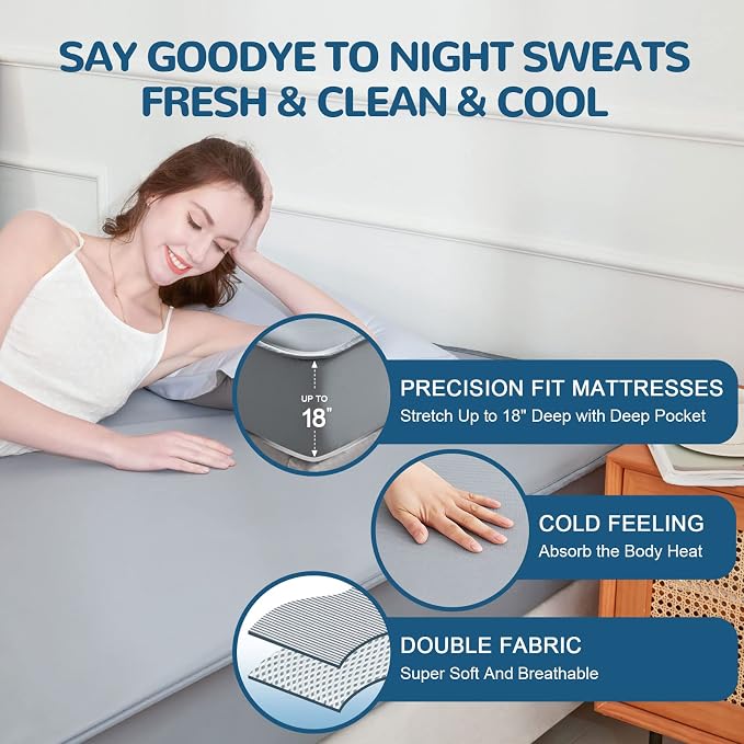 Ailemei Direct Cooling Thin Mattress Pad, King Size Mattress Topper - Image 5