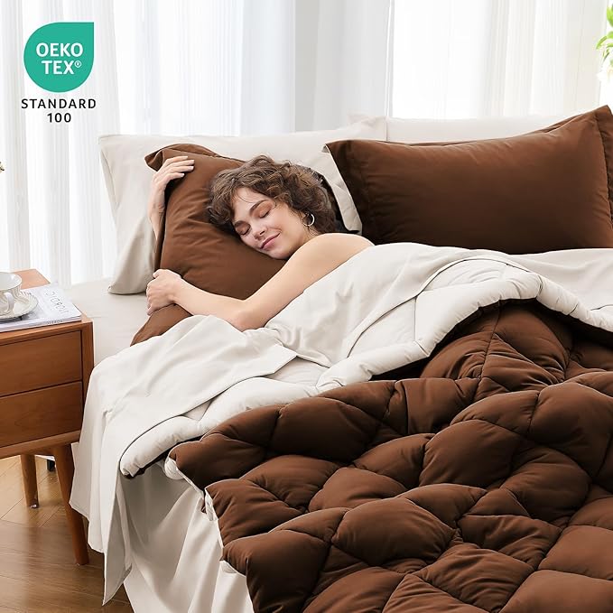 MUXHOMO 5 Pieces Twin Comforter Set, Reversible Bed in a Bag Twin Size - Image 4