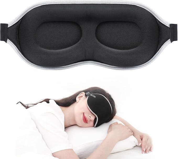 MZOO Luxury Sleep Mask for Back, Side Sleeper, Complete Light Blocking Sleeping by MZOO