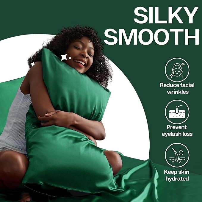MR&HM Satin Pillowcase for Hair and Skin, Silk Satin Pillowcase 2 Pack - Image 4