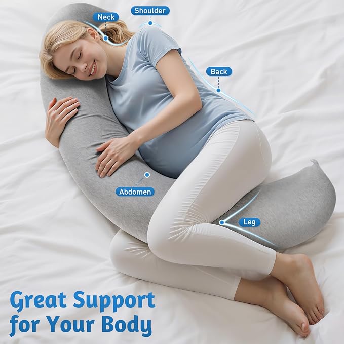SweetSlubr Pregnancy Pillows for Sleeping, C-Shaped Maternity Pillow for - Image 5
