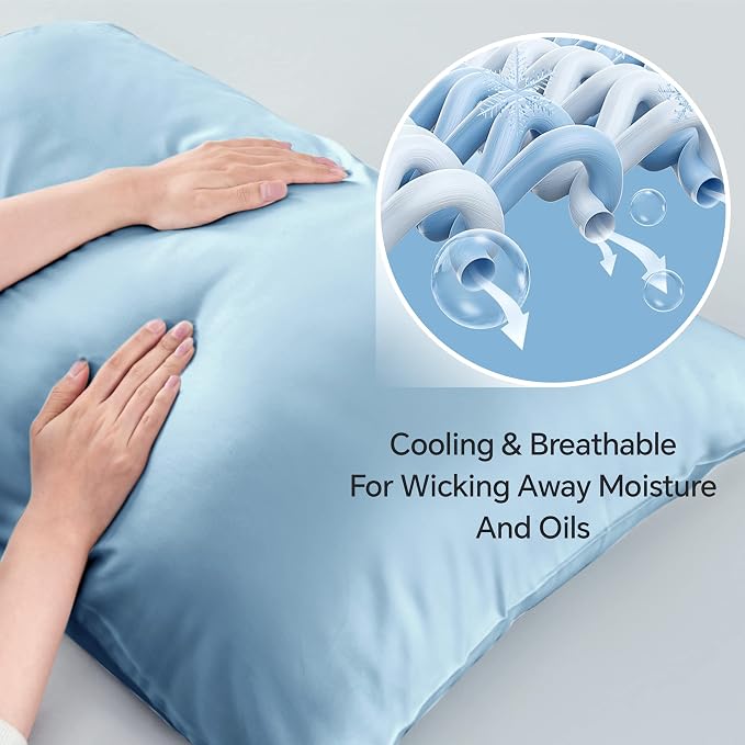 BEDELITE Standard Pillow Cases Set of 2, Rayon Derived from Bamboo, Cooling - Image 3