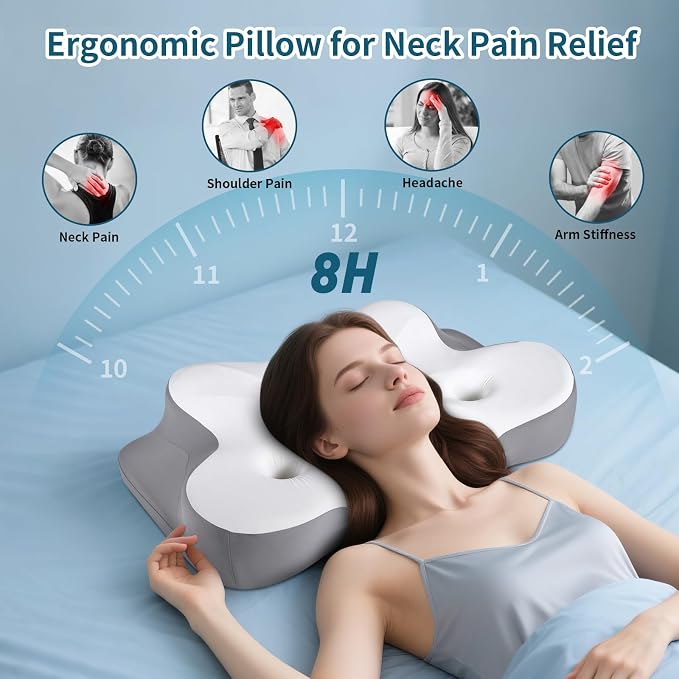 Cerrvical Neck Pillow- Ergonomic Memory Foam Pillows - Image 7