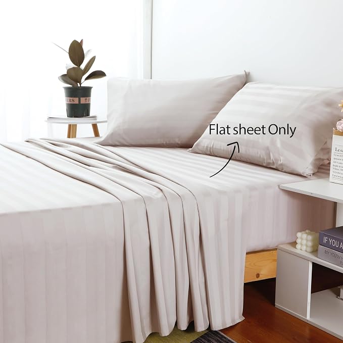 Cotton Queen Flat Sheet Only, 600 Thread Count 100% Egyptian Cotton Top Sheet - Image 2