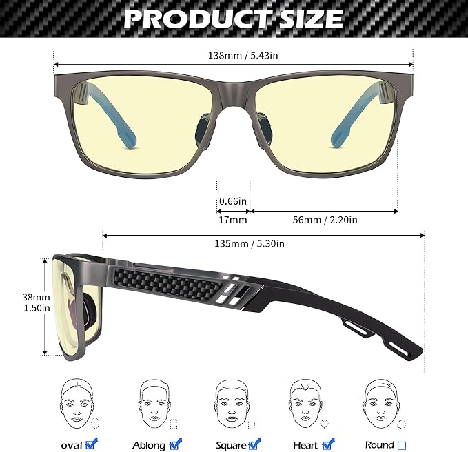 ANYLUV Blue Light Blocking Glasses Men Computer Gaming Glasses Lightweight - Image 4
