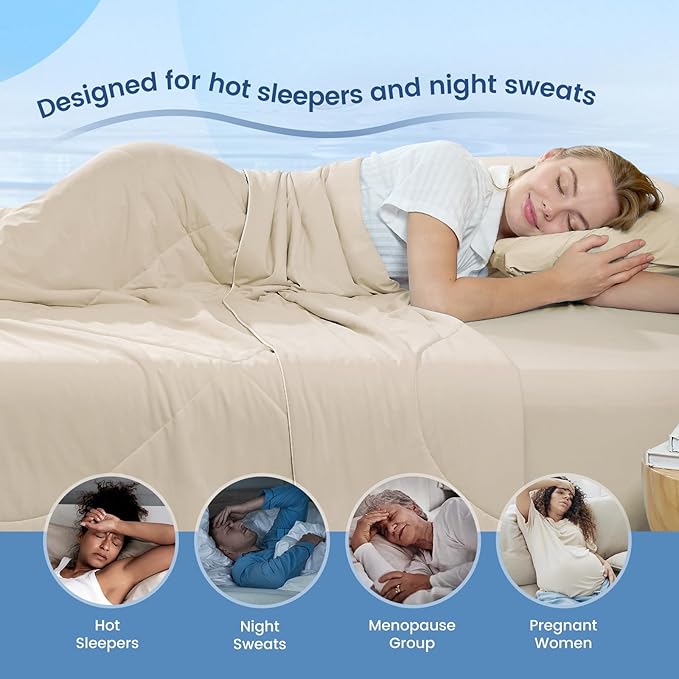 Cozy Bliss Cooling Comforter Twin Size, Cooling Blankets - Image 5