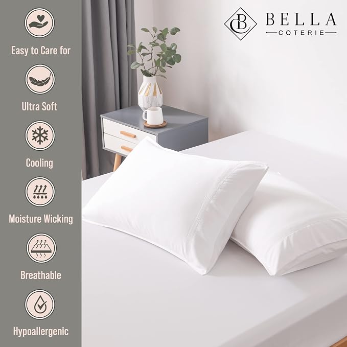 Bella Coterie | Luxury Bamboo Viscose King Size Pillowcase Set | 100% - Image 2