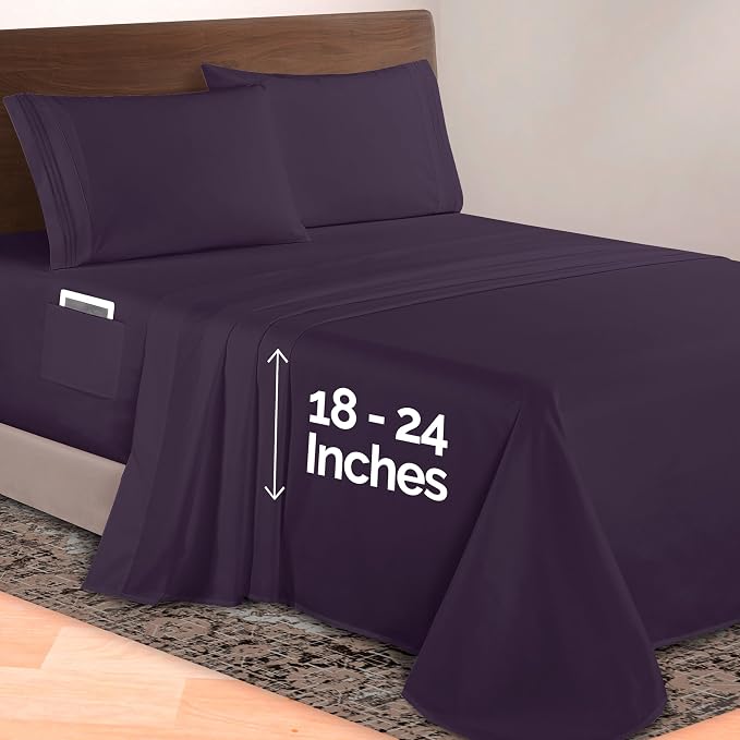 Elegant Comfort Luxurious 1500 Premium Hotel Quality Microfiber 4-Piece Sheet - Image 2