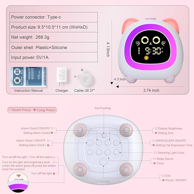 ANALOI Alarm Clock for Kids, Ok to Wake Clock for Kids - Image 6