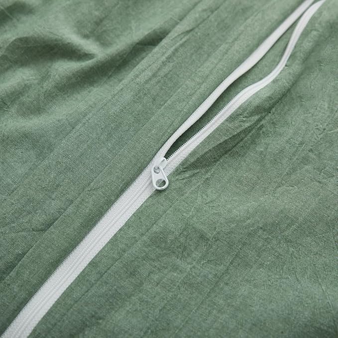 LOVQUE Duvet Cover Full Size, 100% Washed Cotton Linen Like Bedding Set - Image 5