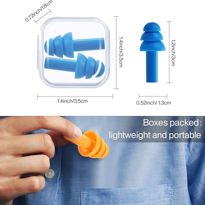 BBTO 24 Pairs Silicone Soft Ear Plugs Waterproof Reusable Noise Reduction - Image 2