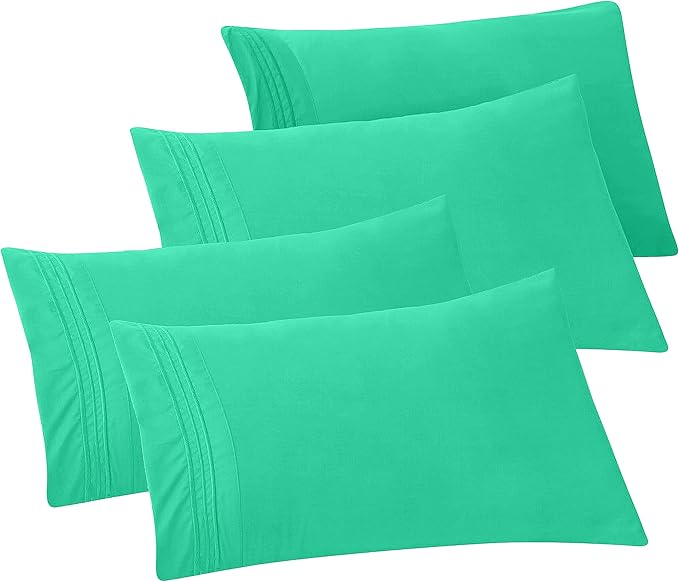 Elegant Comfort 4-Pack Solid Pillowcases 1500 Premium Hotel Quality Microfiber by ELEGANTCOMFORT