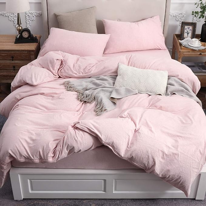 PURE ERA Jersey Knit Duvet Cover Set 100% T-Shirt Cotton Super Soft Comfy 3pc by PUREERA