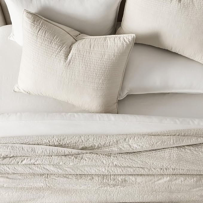 EVERGRACEHOME 100% Cotton Modern Lines Quilt Set King Size, Pre-Washed Soft - Image 3