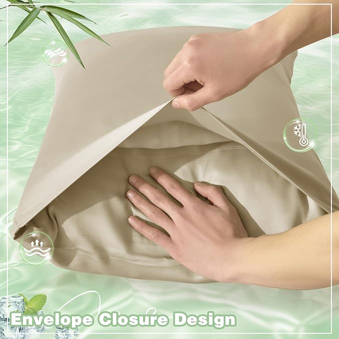 Homiest Cooling Pillow Cases Queen Size Set of 2, 100% Rayon Derived from - Image 5