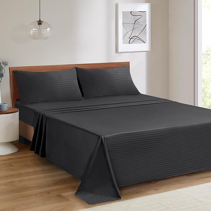 Mejoroom Striped King Size Sheet Set – Hotel Luxury Bed Sheets - Image 5