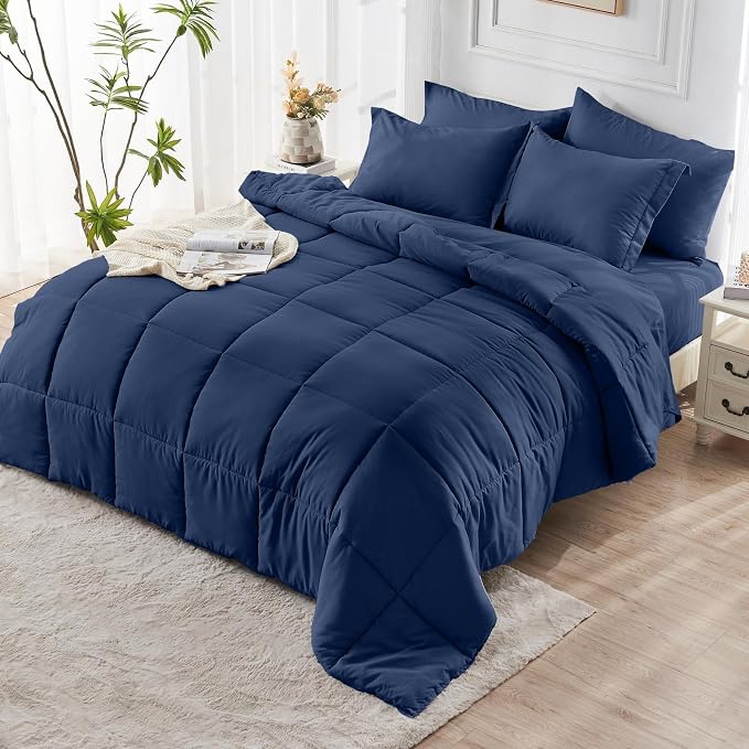 JOLLYVOGUE Queen Comforter Set, Ultra-Soft Bed in a Bag Queen Size 7 Pieces - Image 9