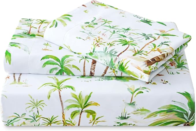LONAVA Queen Tropical 3 Pcs Duvet Cover Set, Breathable Soft Microfiber Sage - Image 7
