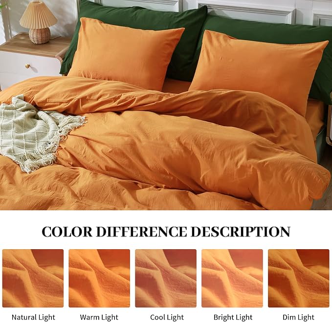 NEXHOME PRO Duvet Cover Set Oversized Queen 98"x98" Linen Look Textured Organic - Image 2
