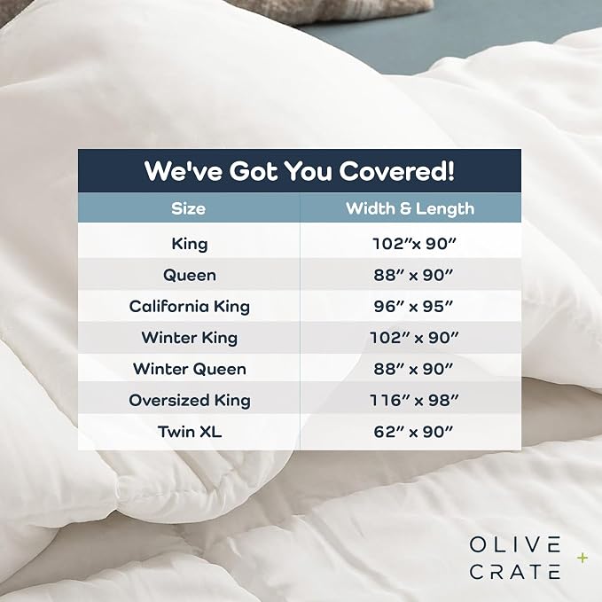 Olive + Crate California King Comforter & Duvet Insert 100% Viscose Derived - Image 7