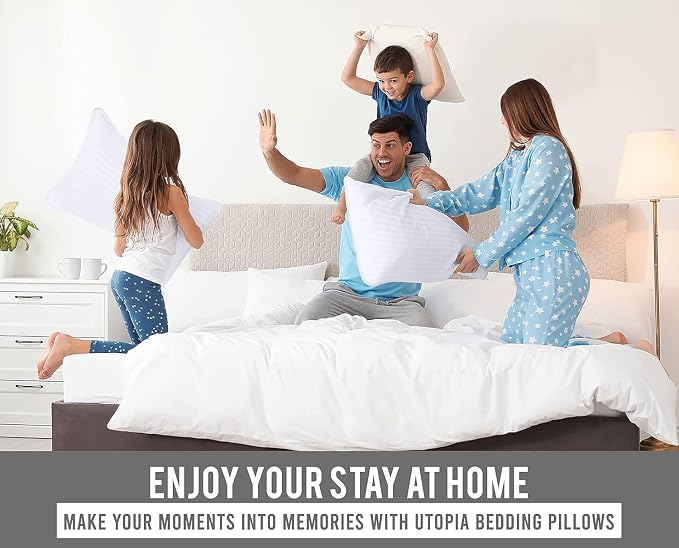 Utopia Bedding Bed Pillows Queen Size Set of 4, Down Alternative Pillows - Image 6