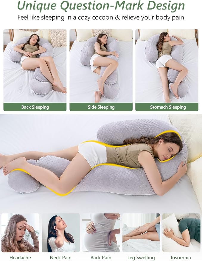 Meiz Question Mark Body Pillow for Adults & Couples, Dual-Sided Velvet Long - Image 2