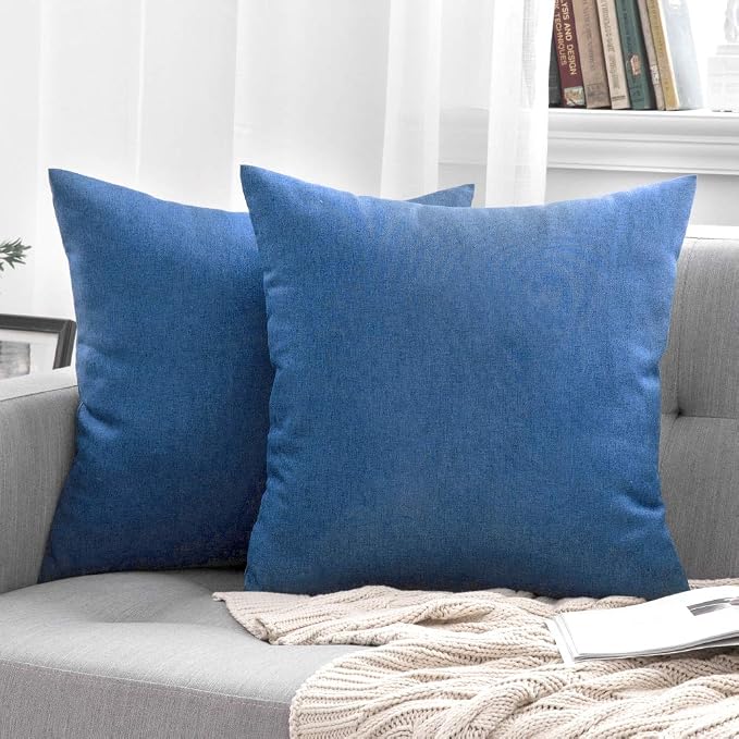 MIULEE Pack of 2 Decorative Outdoor Solid Waterproof Throw Pillow Covers Faux - Image 7