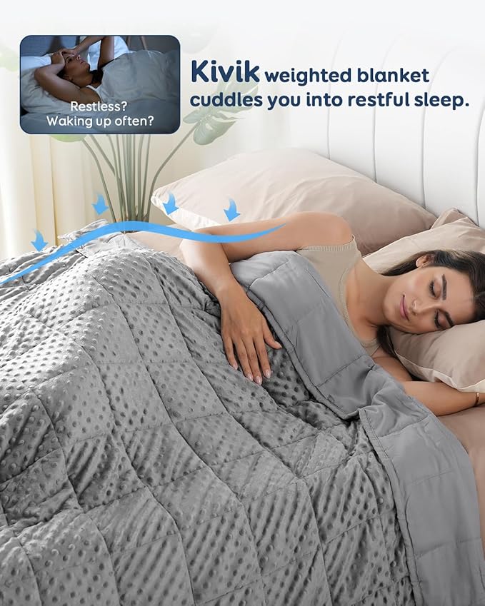 Kivik Weighted Blanket 20 lbs for Adults, Minky Dot Heavy Blankets, Microfiber - Image 2
