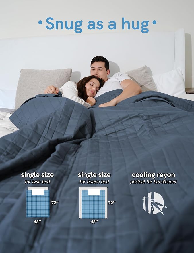 YnM Cooling Weighted Blanket for Adults, 10lbs Heavy Bed Throw for One Person - Image 4
