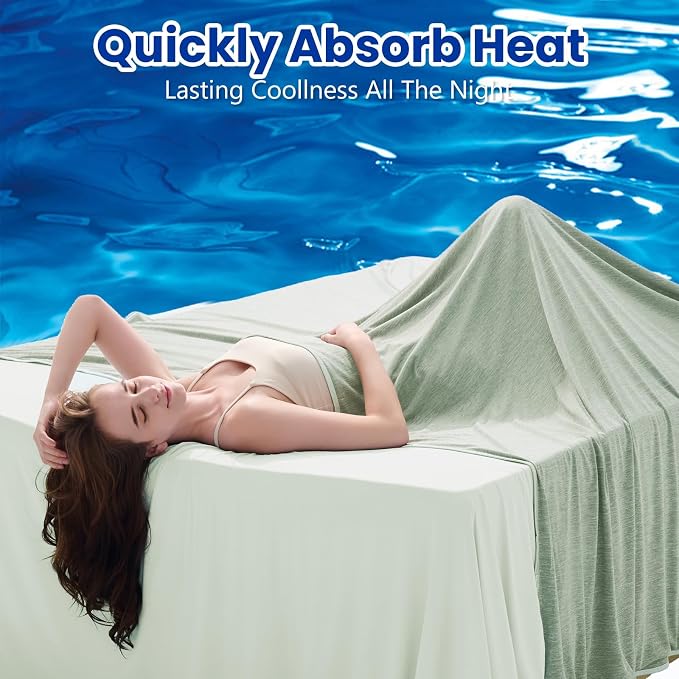 Topcee Cooling Blanket for Night Sweats Absorbs Heat to Keep Adults Cool on - Image 2