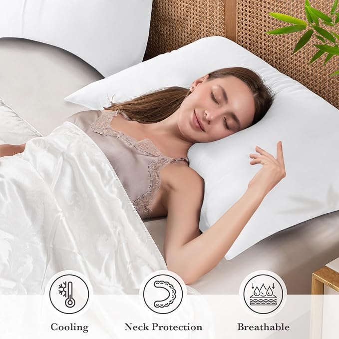 Curved Pillow Case King Size, Side Sleeper Pillow Cases Cover Cooling Rayon - Image 3